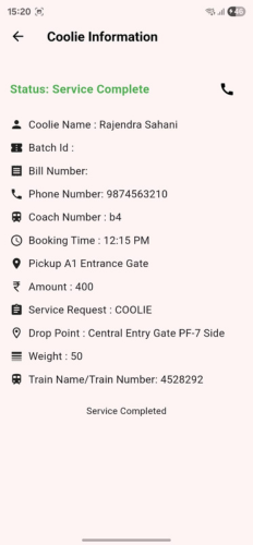 Rail You Coolie Details After Book A Coolie